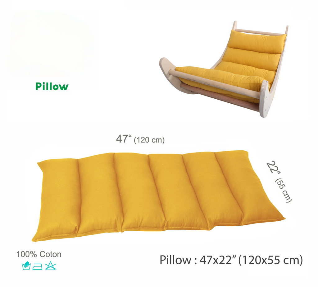 a diagram of a chair and a pillow